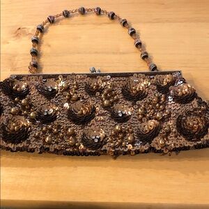 Max Mayer brown sequin purse